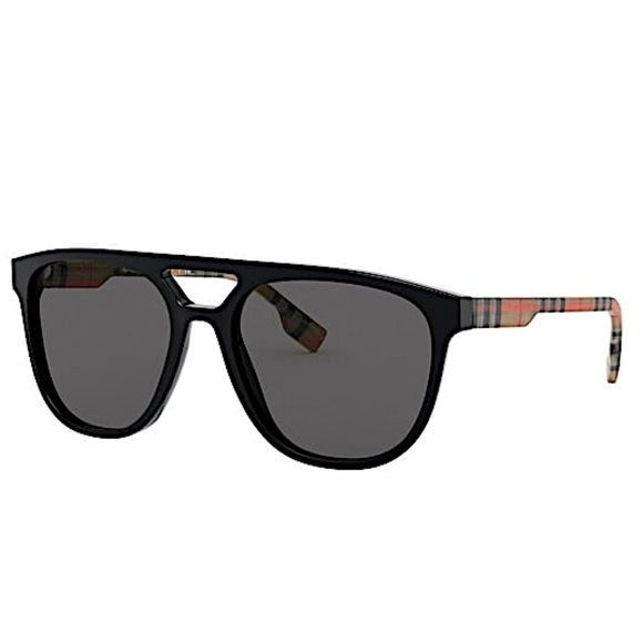 COPY - Burberry Polarized black Square unisex Sunglasses BE4302 300283 56 - Picture 2 of 8